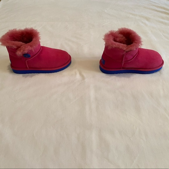 New Pink and Blue UGG Mini Bailey Button Boots - Picture 8 of 11